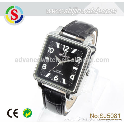 Unique Leather Band Square Dial Quartz Wrist Watch